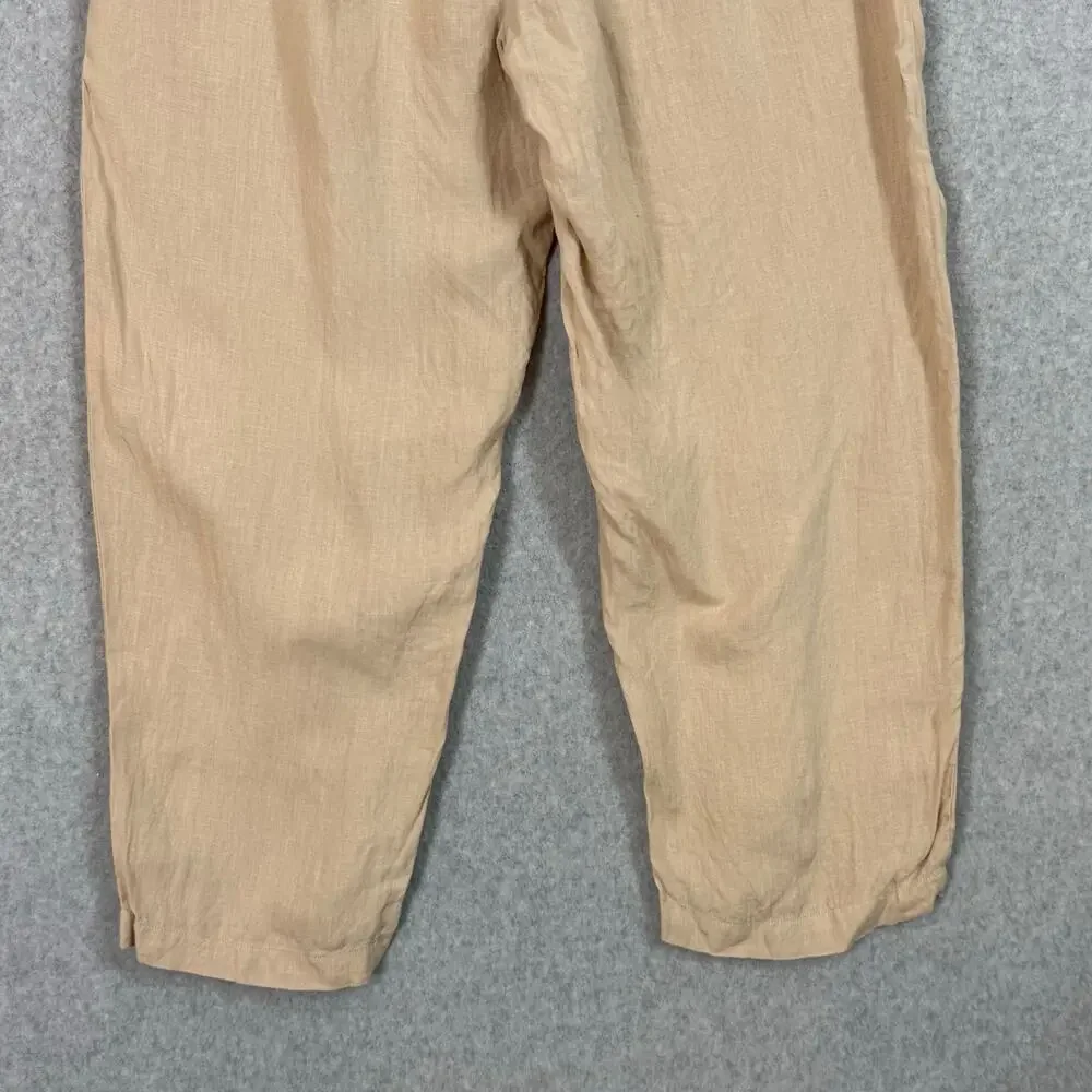 Quince 100% European Linen Pants Size L Pull On Beachy Quiet Luxury Resort Chic